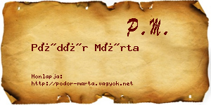 Pödör Márta névjegykártya