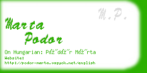 marta podor business card